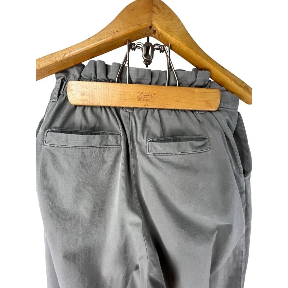 Sage Green Paperbag Waist Pants Everlane Organic Cotton Pull On Size S